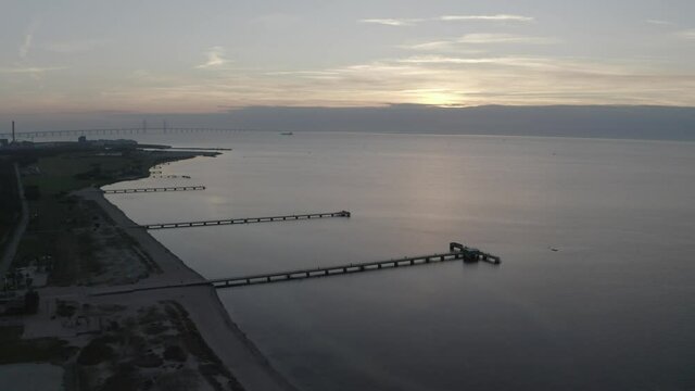 Ribersborg, Malm&ouml;, Sweden with a view on the &Ouml;resundbridge