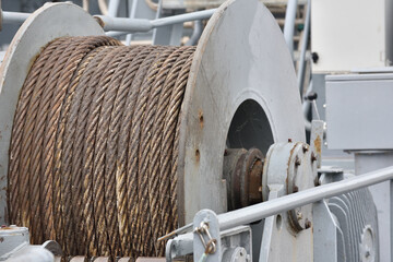Obraz premium huge winch with winding mooring