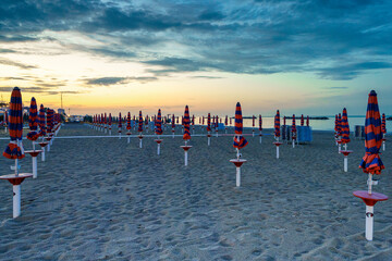Beach of Porto San Giorgio, Marche, at evening