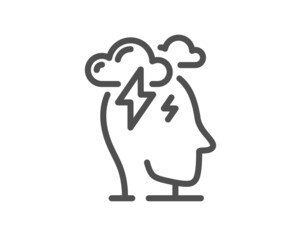 Stress line icon. Anxiety depression sign. Mental health symbol. Quality design element. Linear style stress icon. Editable stroke. Vector