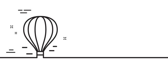 Air balloon line icon. Flight transport with basket sign. Aircraft symbol. Minimal line illustration background. Air balloon line icon pattern banner. White web template concept. Vector