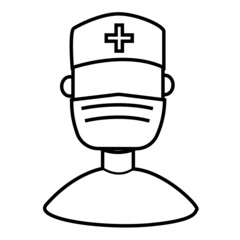 Fototapeta na wymiar icon of a doctor in a medical mask for web design