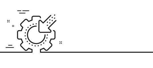 Seo gear line icon. Settings cogwheel sign. Traffic management symbol. Minimal line illustration background. Seo gear line icon pattern banner. White web template concept. Vector