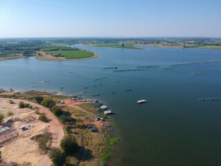 Landscape of Nature view around Thepsuda Bridge beautiful landmark in Kalasin unseen at Kalasin,Thailand.