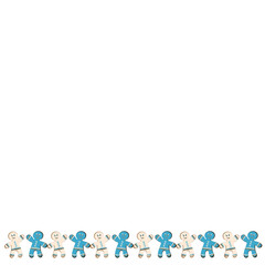 a frame of ginger cookies. Gingerbread men. Design element