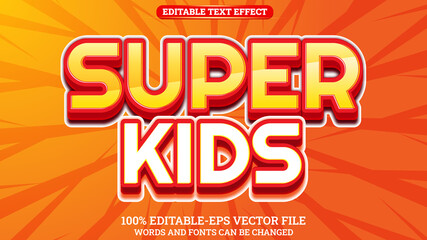 3D Text Effect Style Editable Super Kids