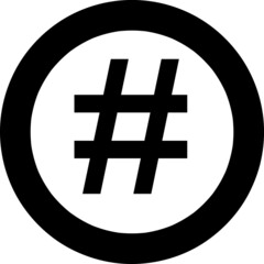 Hashtag icon on white background hashtag sign.eps