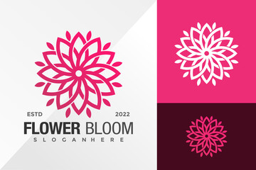 Flower bloom Logo Design Vector illustration template