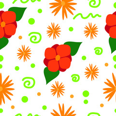 Flower vector illustration seamless pattern 