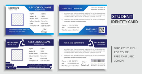 School Id Card Design Layout Gradient Color