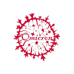 Omicron coronavirus bacteria cell icon vector design. New strain variant of coronavirus detected in South Africa.
