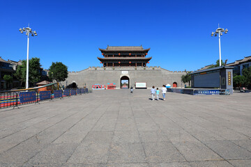 Architectural scenery of the ancient city gate of luanzhou, North China