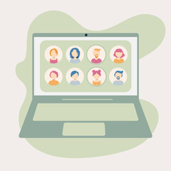 Laptop Illustration for business, online conference