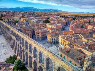 Obraz premium The famous ancient aqueduct of Segovia, Castilla y León, Spain