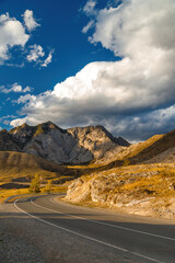 Chuisky tract in the Altai mountains. One of the most beautiful roads in the world. Russia. Altai