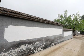 Rural white walls, architectural landscape, North China