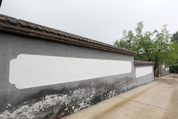 Obraz premium Rural white walls, architectural landscape, North China