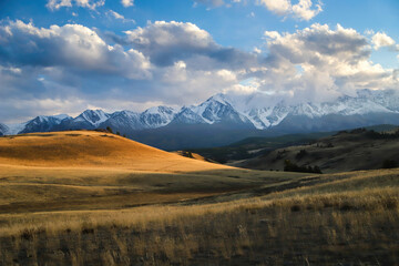 Snowbound mountain North-Chuya ridge of Altai Republic, Russia.