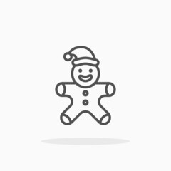 Gingerbread Man icon. Outline style. Editable Stroke and pixel perfect. Vector illustration. Enjoy this icon for your project.