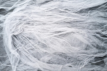 Obraz premium Lightweight fabric white mesh lace, texture of the fabric is beautifully draped background