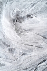 Lightweight fabric white mesh lace, texture of the fabric is beautifully draped background