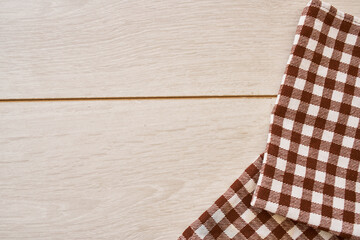 Obraz premium wooden texture plaid tablecloth kitchen textile design