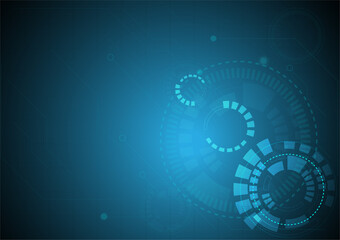 Blue circle technology abstract technology innovation concept vector background and glowing light with some Elements of this image