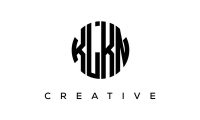 Letters KLKN creative circle logo design vector, 4 letters logo