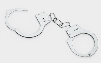 Realistic 3D Render of Handcuffs