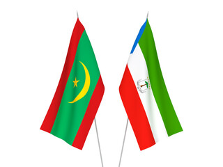 Republic of Equatorial Guinea and Islamic Republic of Mauritania flags