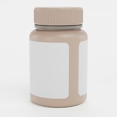 Realistic 3D Render of Pill Bottle