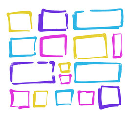 Set of hand spray graffiti speech bubbles frame. design elements background