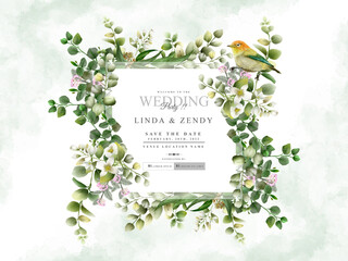 Greenery eucalyptus wedding invitations