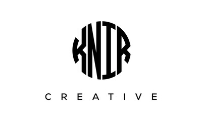 Letters KNIR creative circle logo design vector, 4 letters logo