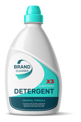 Laundry detergent product design. Plastic bottle with label template