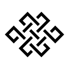 Endless knot - black vector symbol