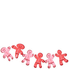 a frame of ginger cookies. Gingerbread men. Design element