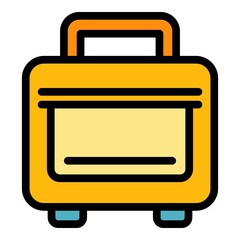 Case laptop bag icon. Outline case laptop bag vector icon color flat isolated