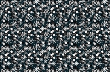 white snowflakes on black background