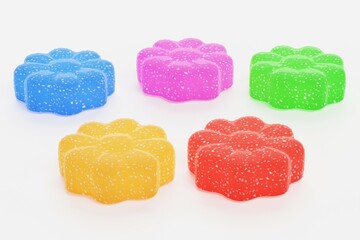 Realistic 3D Render of Gumdrops