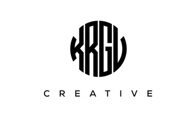 Letters KRGV creative circle logo design vector, 4 letters logo