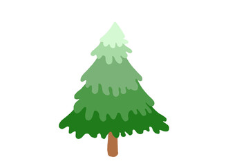 Hand drawn brush stroke Christmas tree with star isolated  on png or transparent  background. Graphic resources for New Year, Birthdays and luxury card. Vector illustration