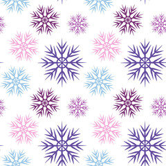 A seamless pattern on a square background is snowflakes. Design element