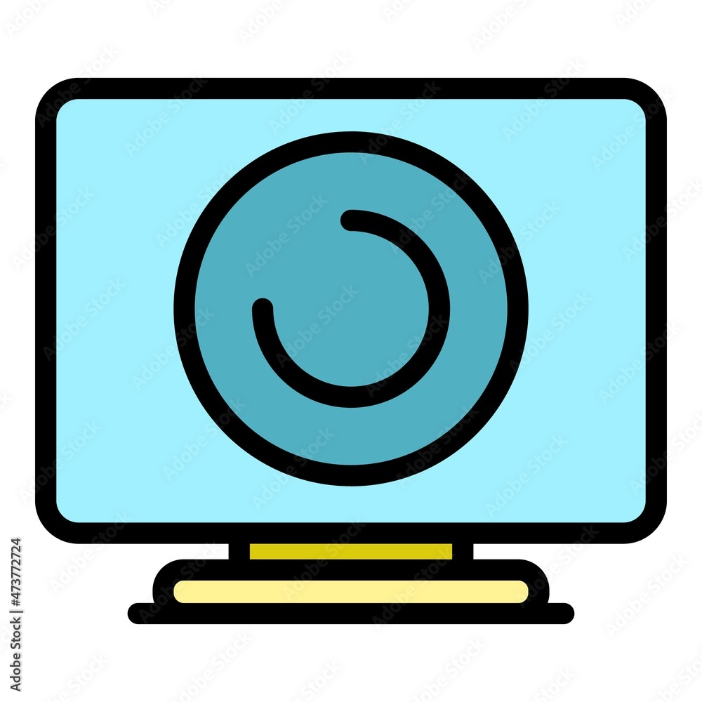 Poster loading monitor icon. outline loading monitor vector icon color flat isolated