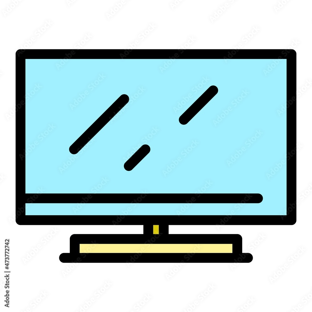 Poster computer screen monitor icon. outline computer screen monitor vector icon color flat isolated