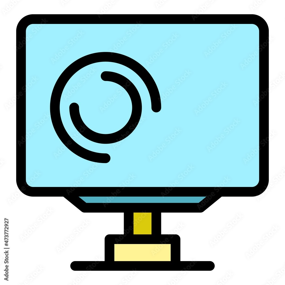 Poster monitor device icon. outline monitor device vector icon color flat isolated