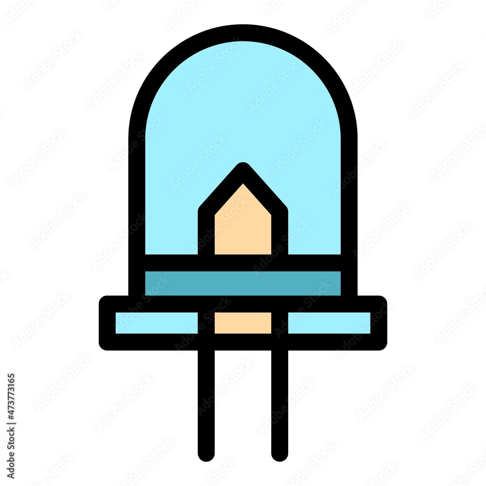 Poster diode component icon. outline diode component vector icon color flat isolated
