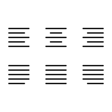 Alignment icon set