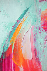 Contemporary art. Abstract art background. Multicolored bright texture. Fragment of artwork. Inspired by the sky, as well as steam and smoke. © Mari Dein