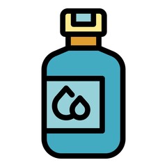 Cosmetic mouthwash icon. Outline cosmetic mouthwash vector icon color flat isolated